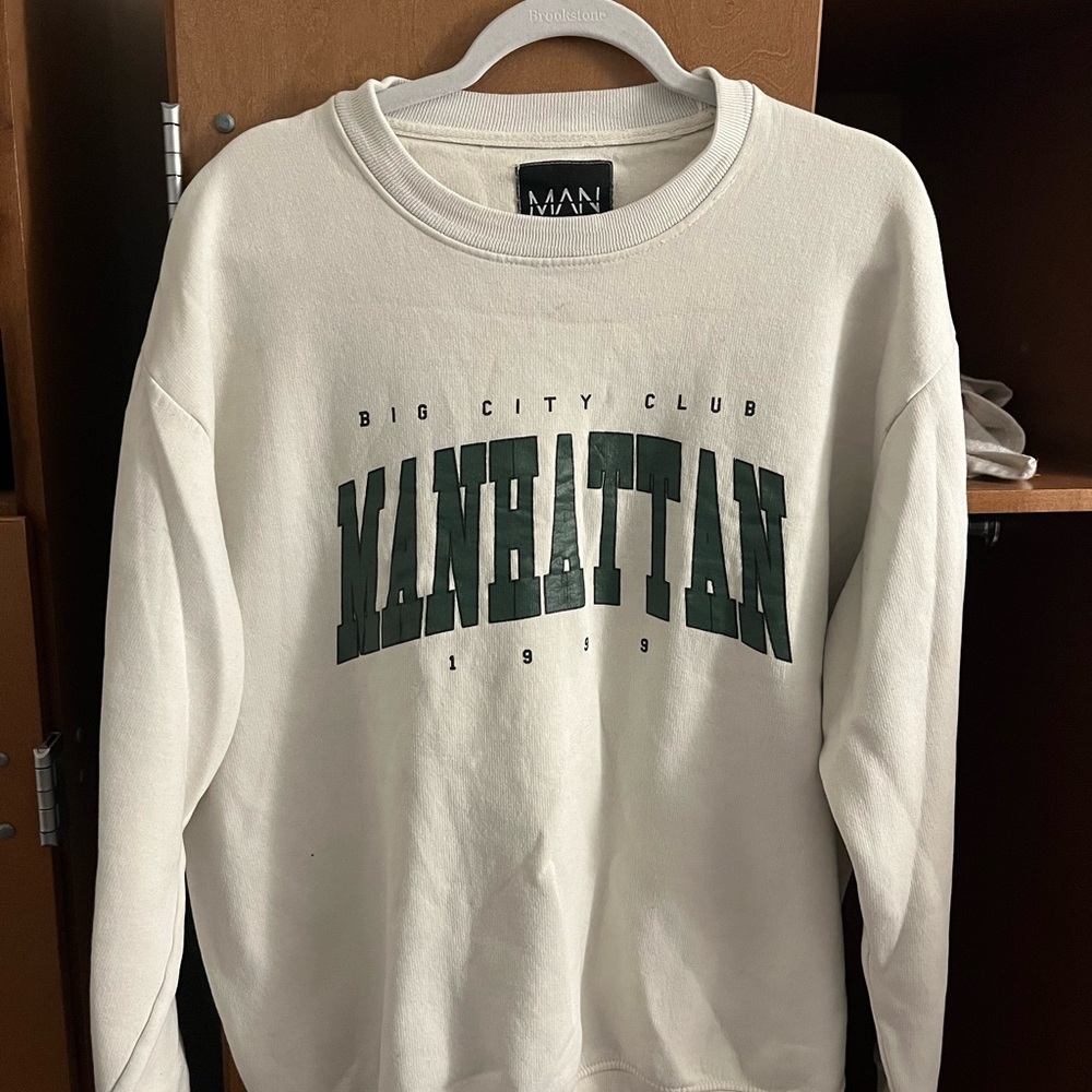 BooHoo Man Manhattan Club White Sweater